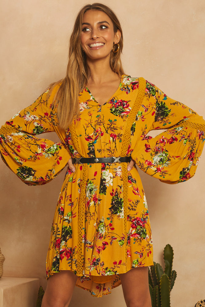 We Own The Sky Dress Mustard-Seaa Fashion