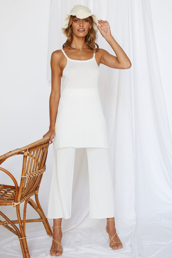 Orlando Ribbed Knit Set White-Seaa Fashion