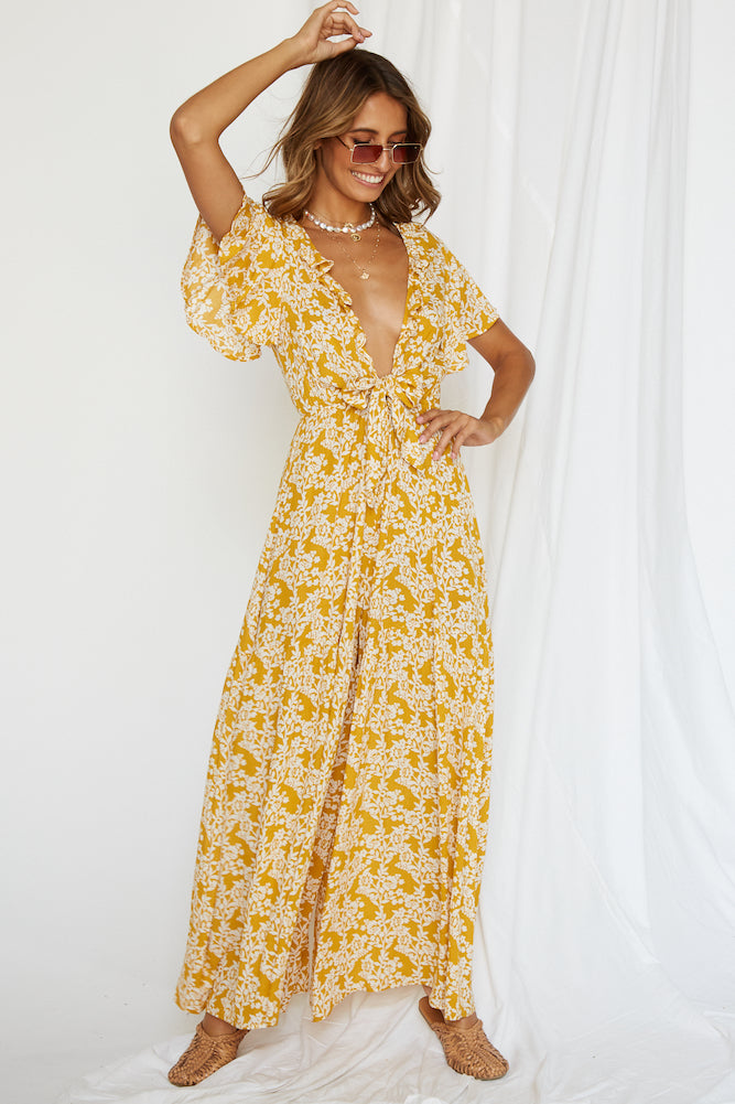 Night Blues Jumpsuit Mustard-Seaa Fashion