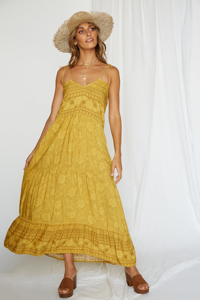 Abyss Maxi Dress Mustard-Seaa Fashion