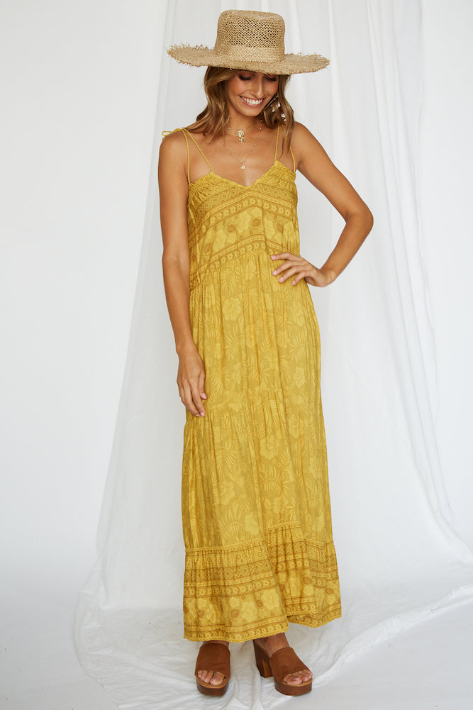 Abyss Maxi Dress Mustard-Seaa Fashion