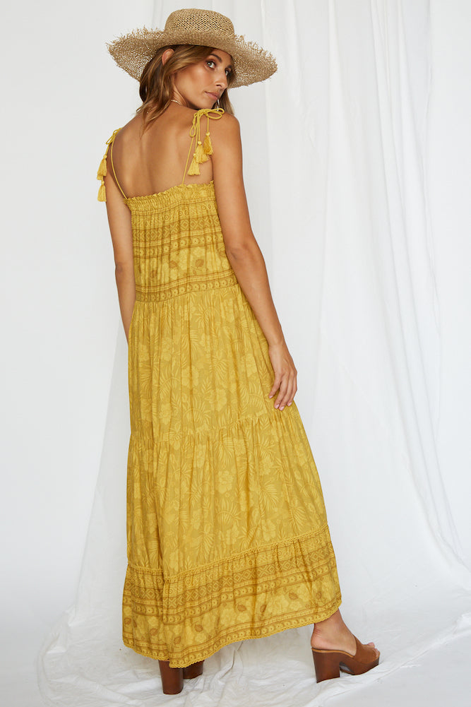 Abyss Maxi Dress Mustard-Seaa Fashion