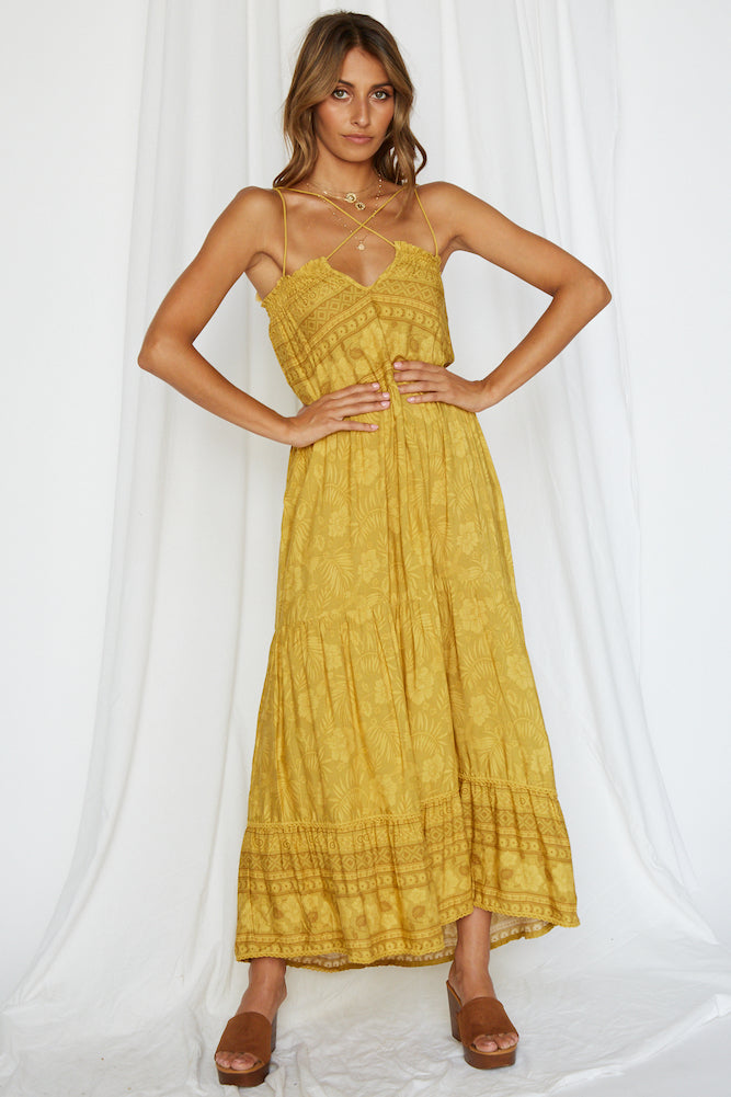 Abyss Maxi Dress Mustard-Seaa Fashion