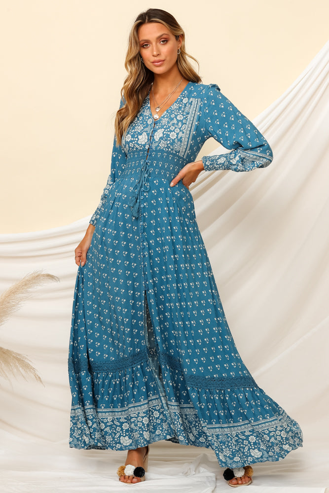 Spirit Of A Dreamer Maxi Dress Blue-Seaa Fashion