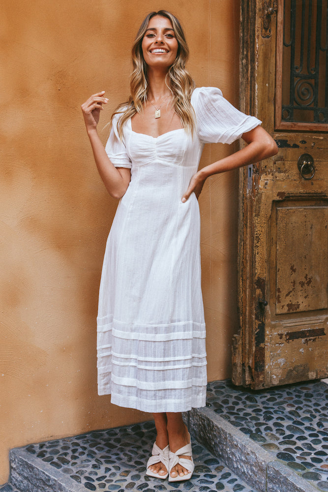 Valeria Midi Dress White-Seaa Fashion