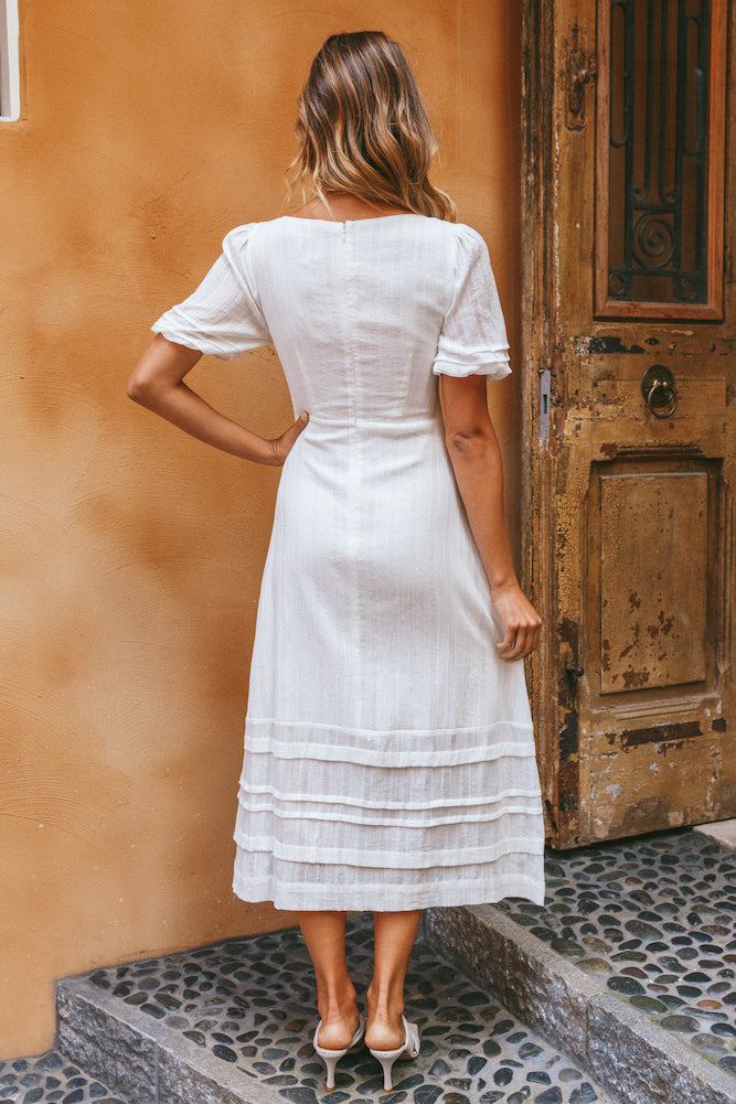 Valeria Midi Dress White-Seaa Fashion