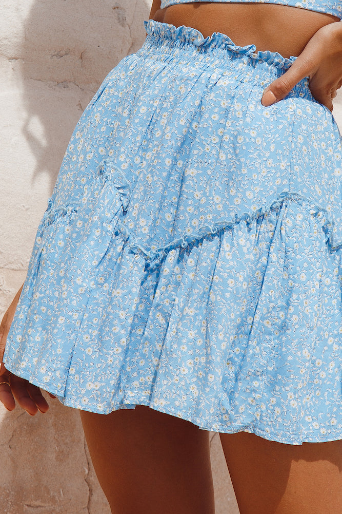 Captain Of My Soul Mini Skirt Blue-Seaa Fashion