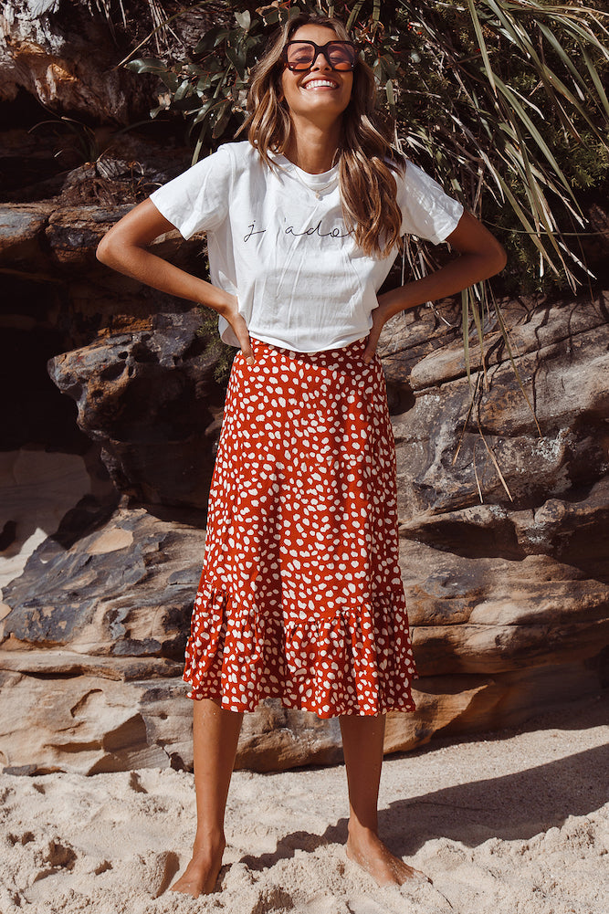 False Alarm Midi Skirt Red-Seaa Fashion