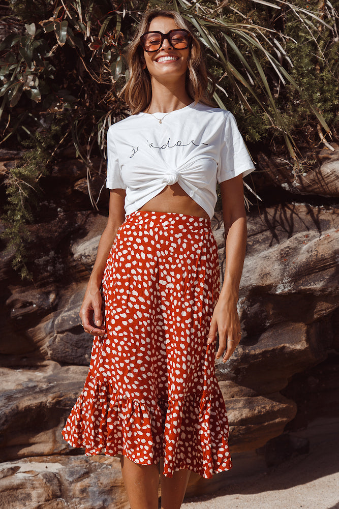 False Alarm Midi Skirt Red-Seaa Fashion