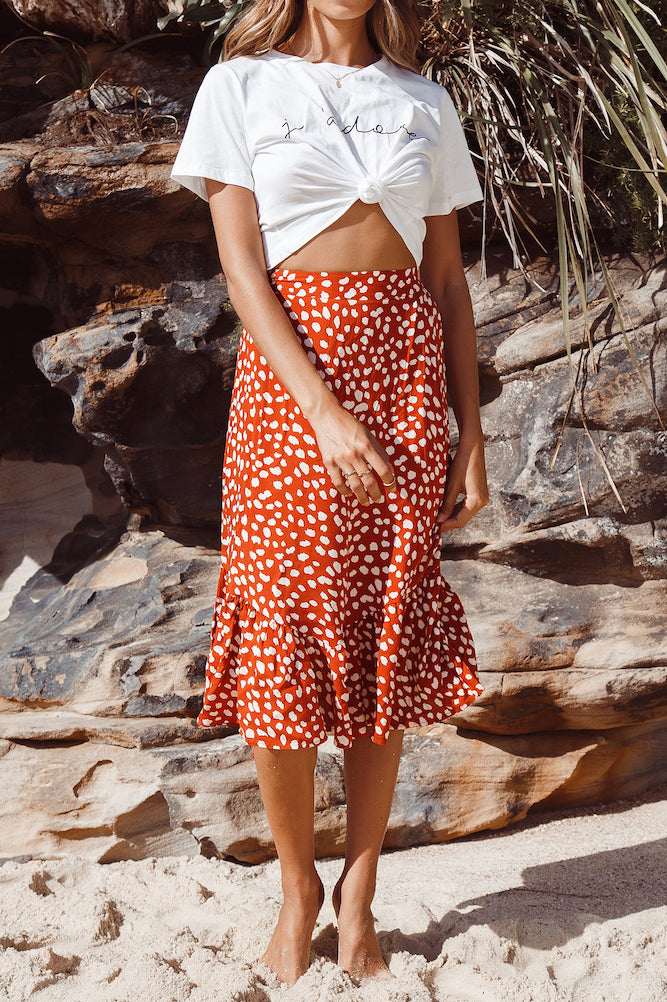 False Alarm Midi Skirt Red-Seaa Fashion