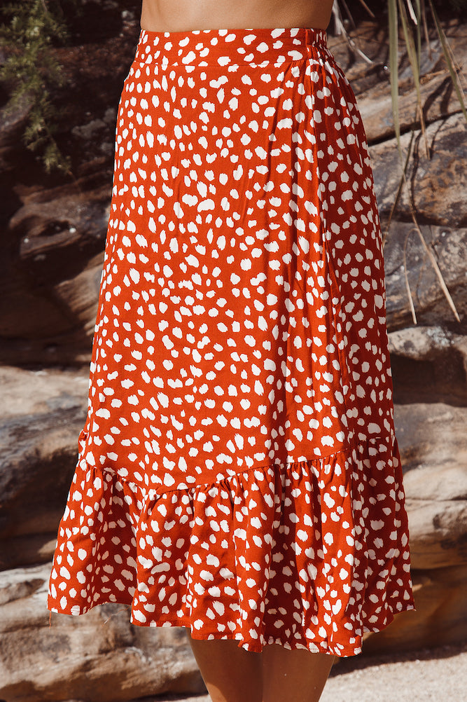 False Alarm Midi Skirt Red-Seaa Fashion