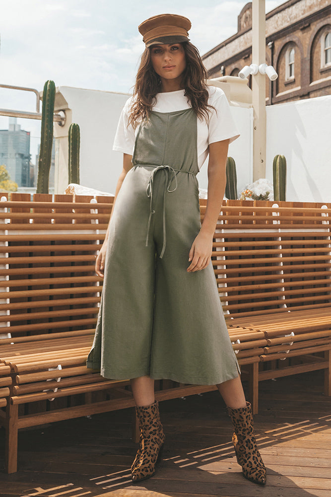 Avalon Afternoons Jumpsuit Khaki-Seaa Fashion