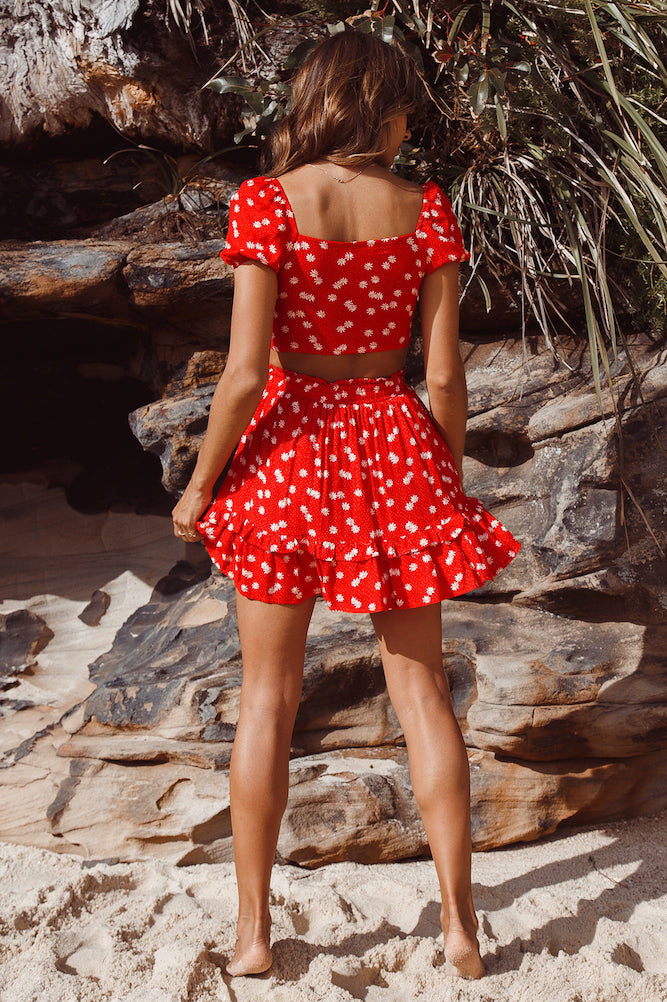 Can't Stop Dancing Mini Skirt Red-Seaa Fashion