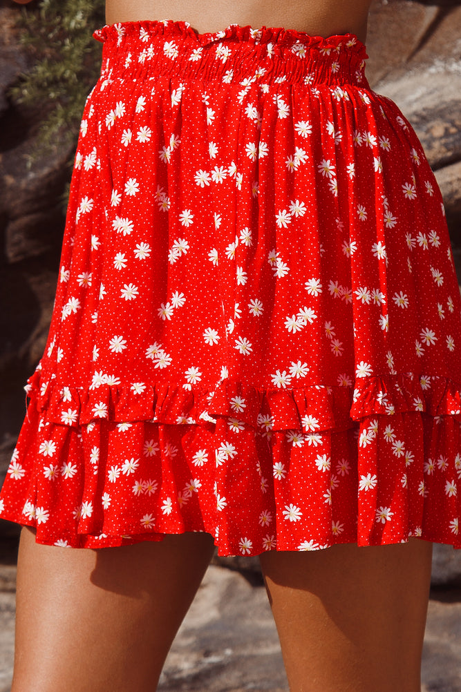 Can't Stop Dancing Mini Skirt Red-Seaa Fashion