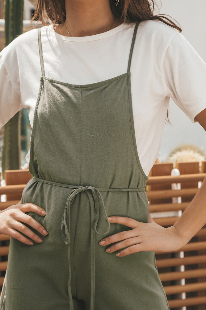 Avalon Afternoons Jumpsuit Khaki-Seaa Fashion