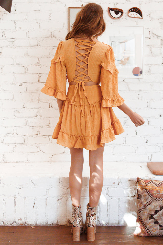 Paradise Cove Dress Mustard-Seaa Fashion