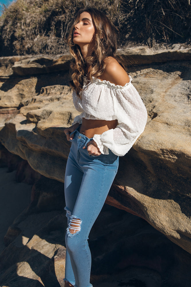 What A Day Crop Top White-Seaa Fashion