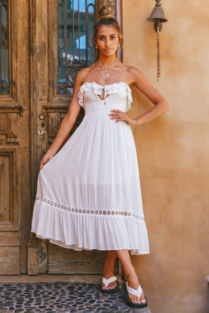 Santa Elena Midi Dress White-Seaa Fashion
