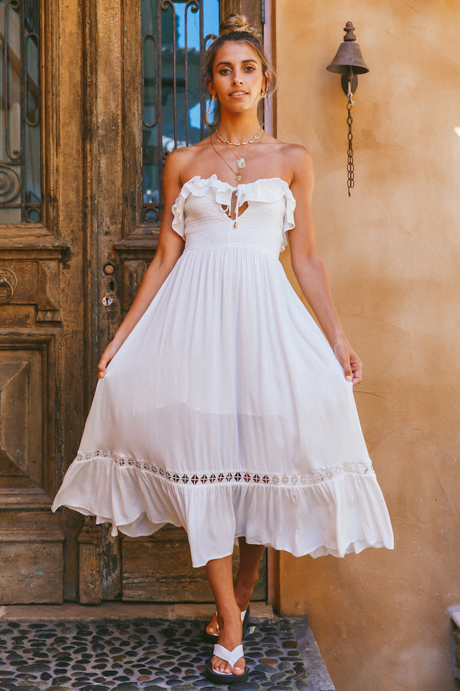 Santa Elena Midi Dress White-Seaa Fashion