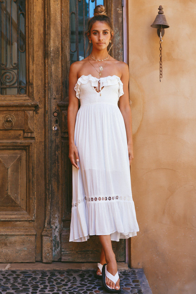 Santa Elena Midi Dress White-Seaa Fashion