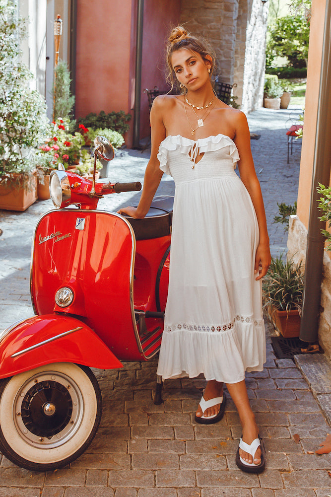 Santa Elena Midi Dress White-Seaa Fashion