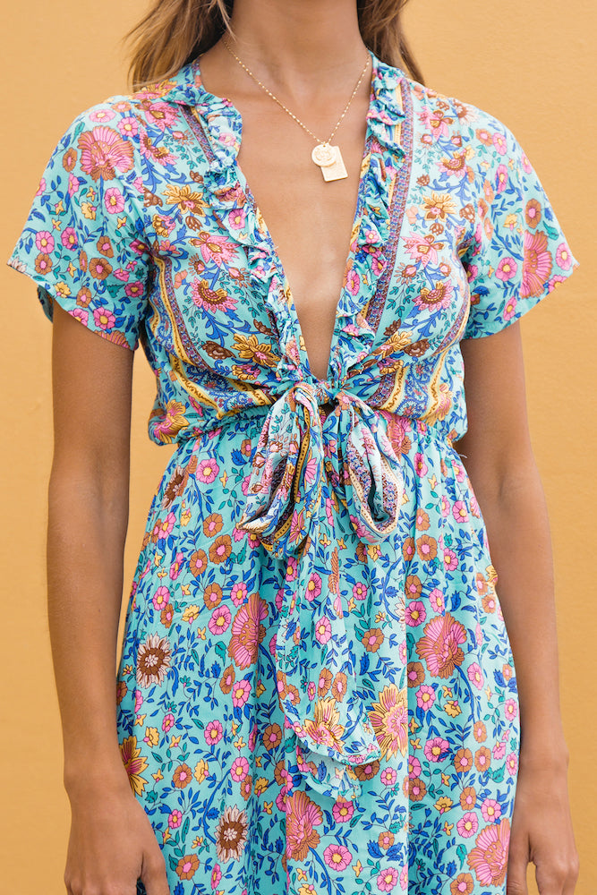 Windmill Way Maxi Dress Aqua-Seaa Fashion