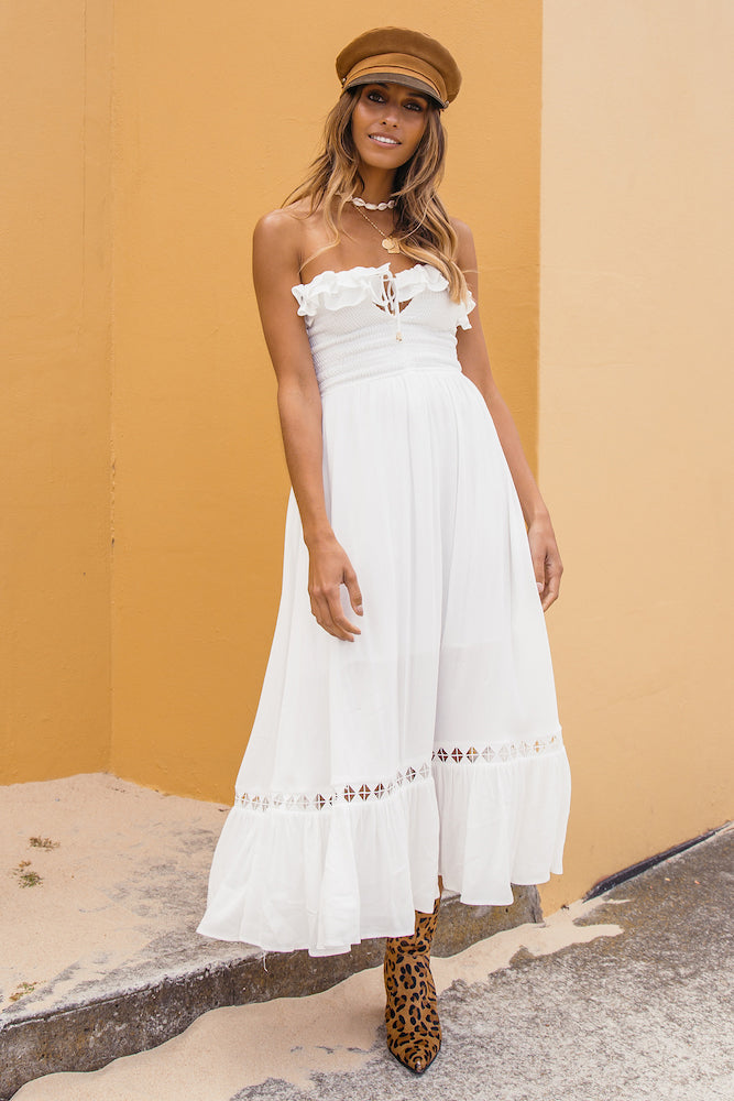 Santa Elena Midi Dress White-Seaa Fashion