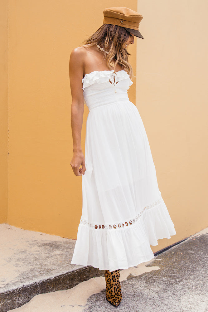 Santa Elena Midi Dress White-Seaa Fashion