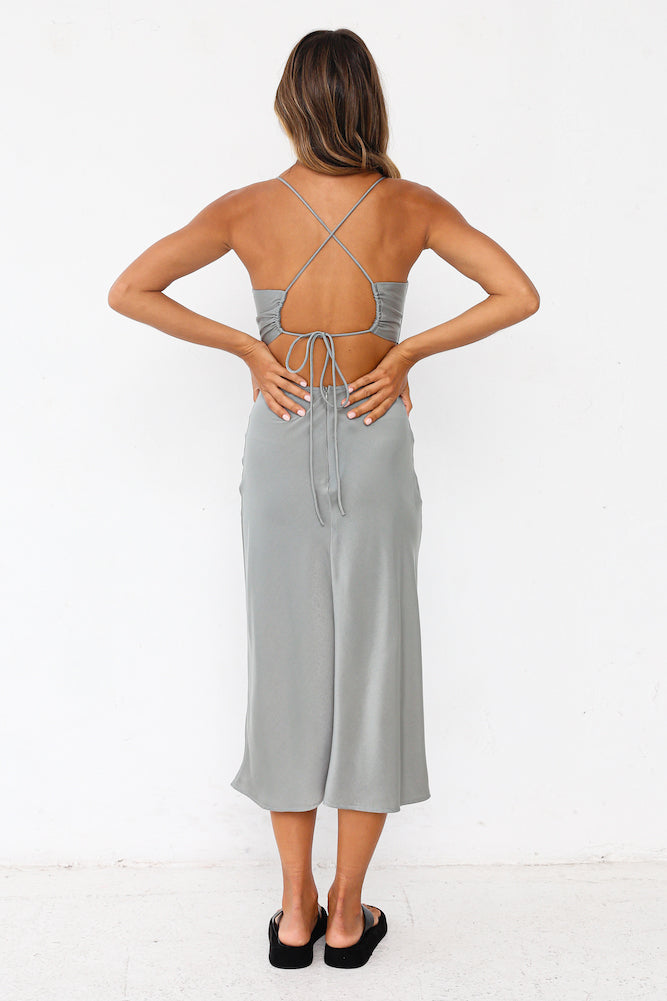 Wicked Games Midi Dress Gray-Seaa Fashion