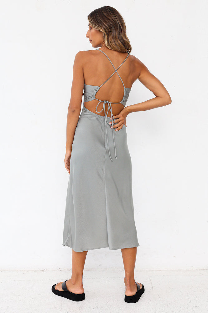 Wicked Games Midi Dress Gray-Seaa Fashion