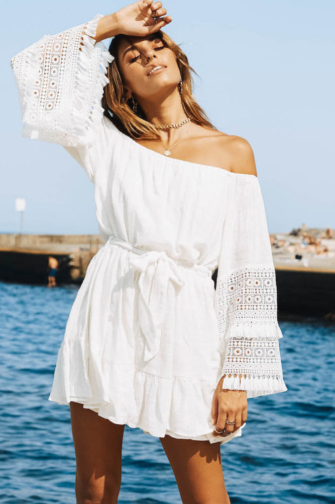 Where The Skies Are Blue Dress White-Seaa Fashion