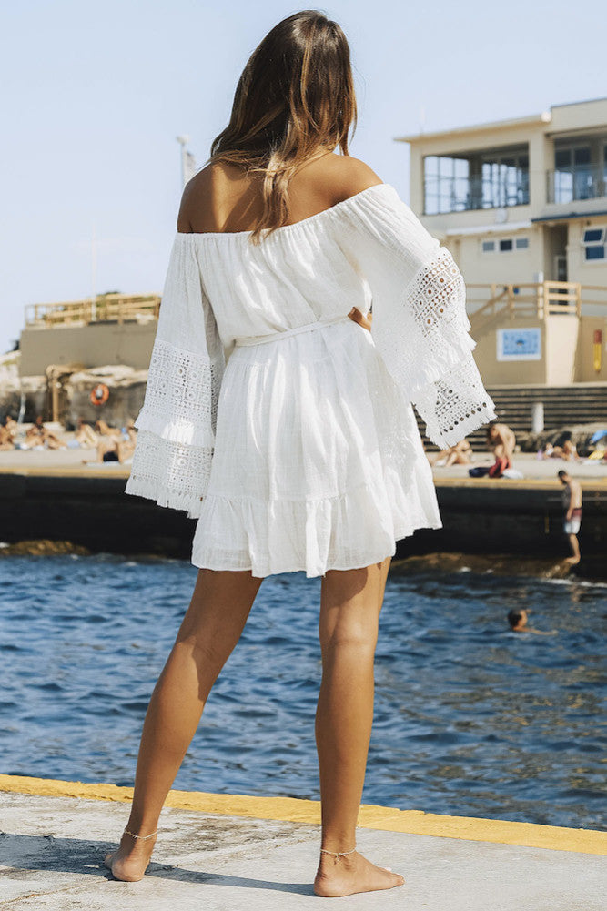 Where The Skies Are Blue Dress White-Seaa Fashion