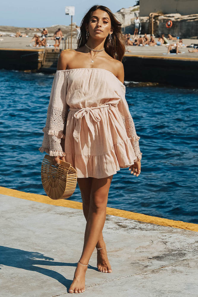 Where The Skies Are Blue Dress Mocha-Seaa Fashion