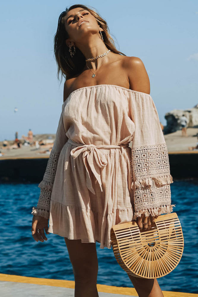 Where The Skies Are Blue Dress Mocha-Seaa Fashion