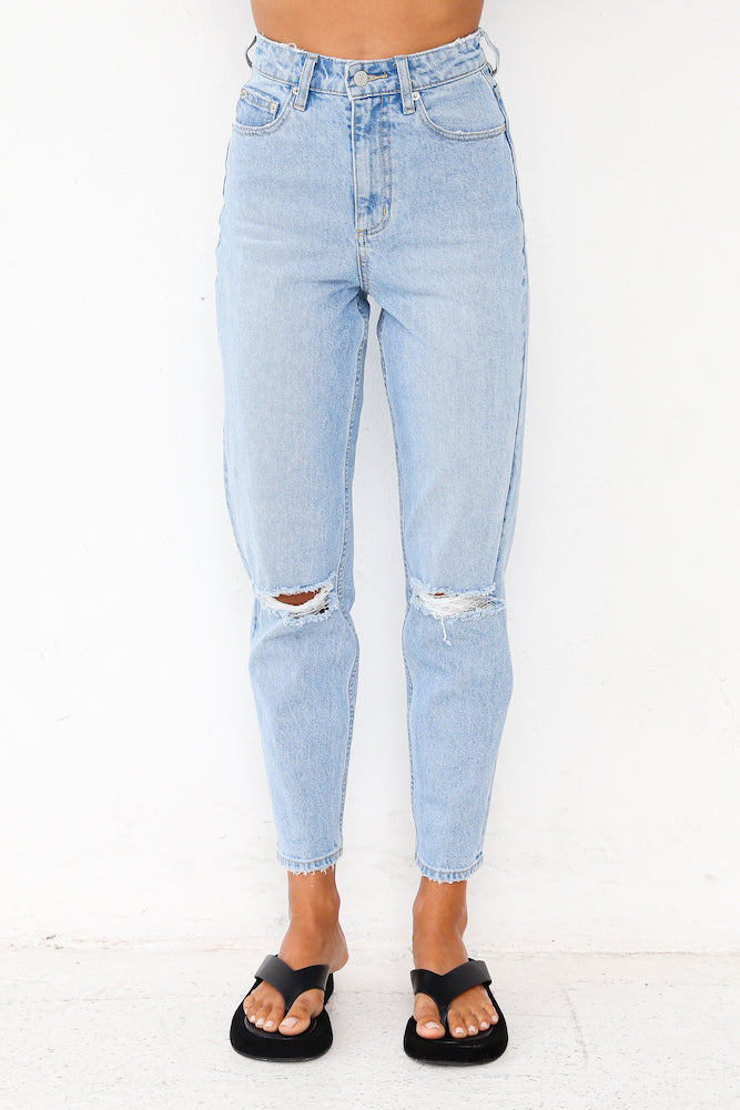 LEE High Moms Prestige Jeans Blue-Seaa Fashion