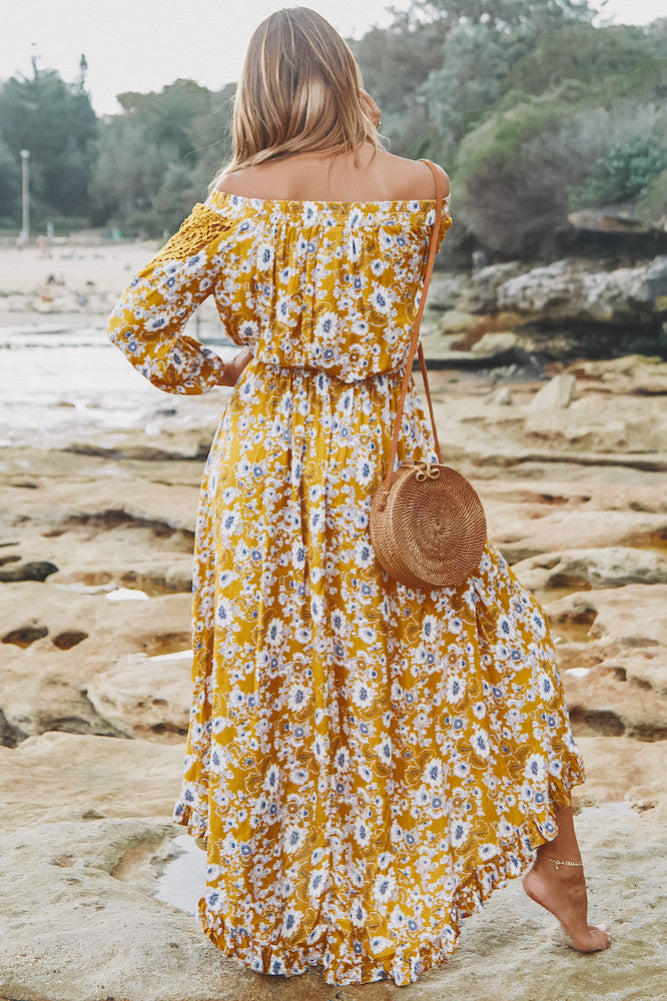 What The Water Gave Me Maxi Dress Mustard-Seaa Fashion