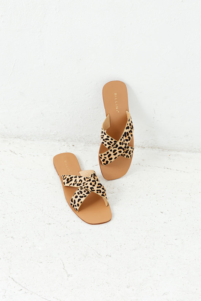 BILLINI Tahvo Slides Leopard Pony-Seaa Fashion