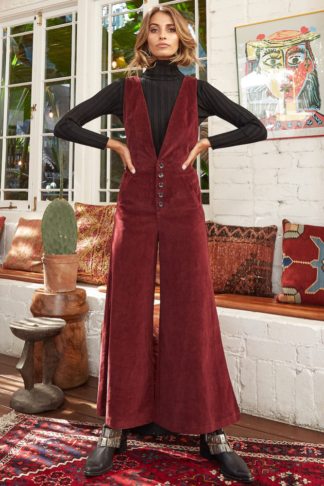 Elodie Jumpsuit Wine-Seaa Fashion