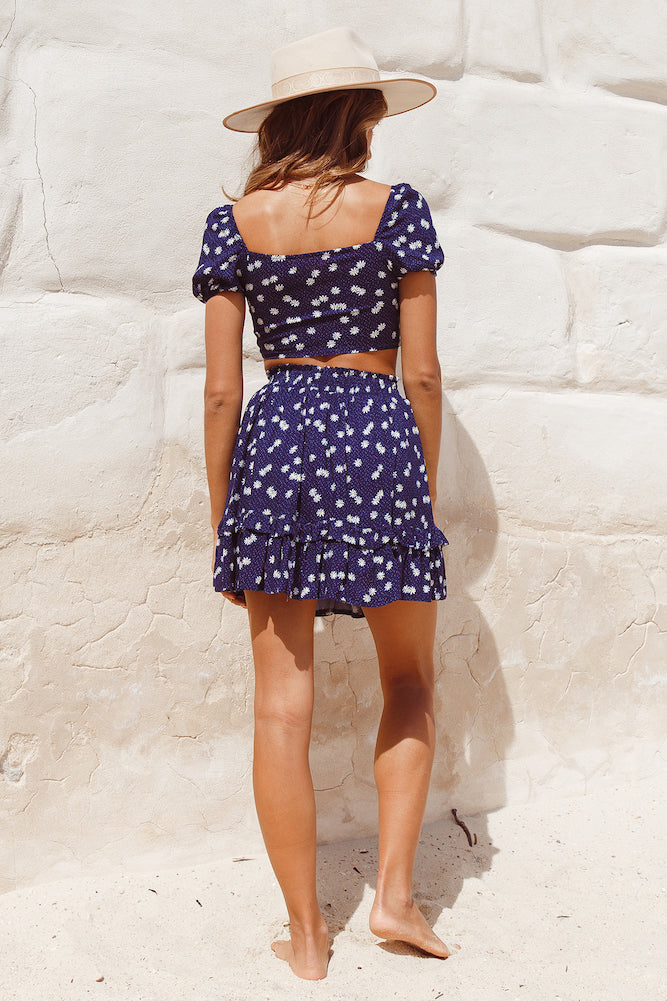 Can't Stop Dancing Mini Skirt Blue-Seaa Fashion