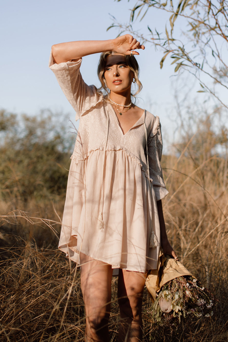 Fancy Evening Dress Nude-Seaa Fashion