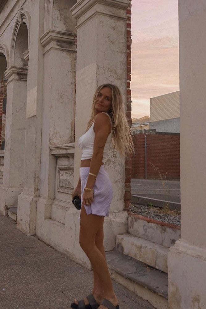 Cassandra Mini Skirt Lavender-Seaa Fashion