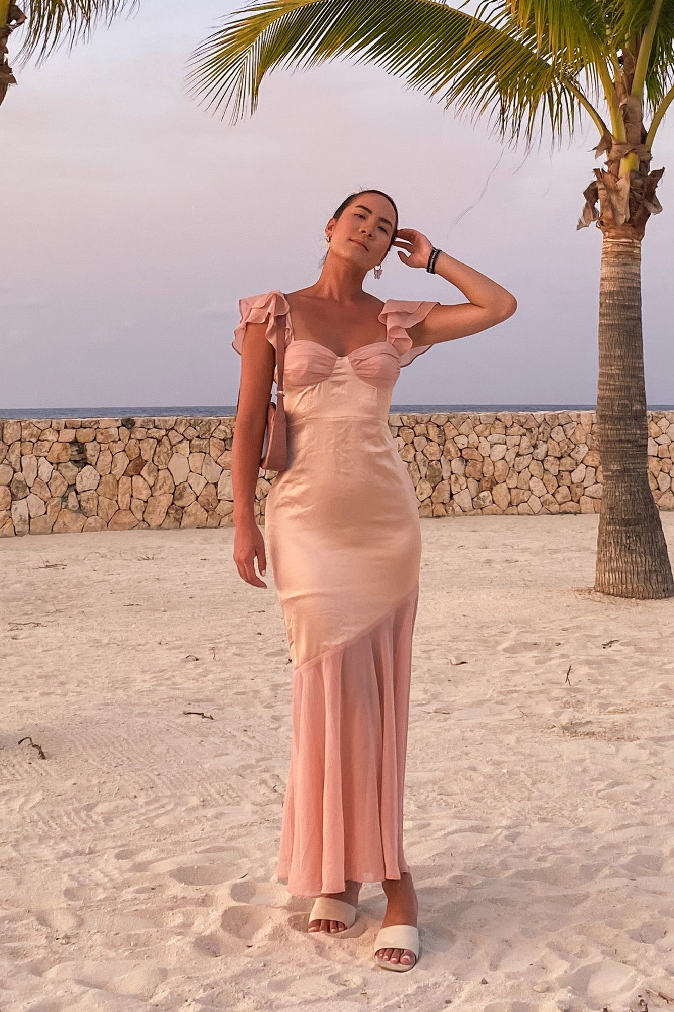 Pretty Wishes Maxi Dress Pink-Seaa Fashion