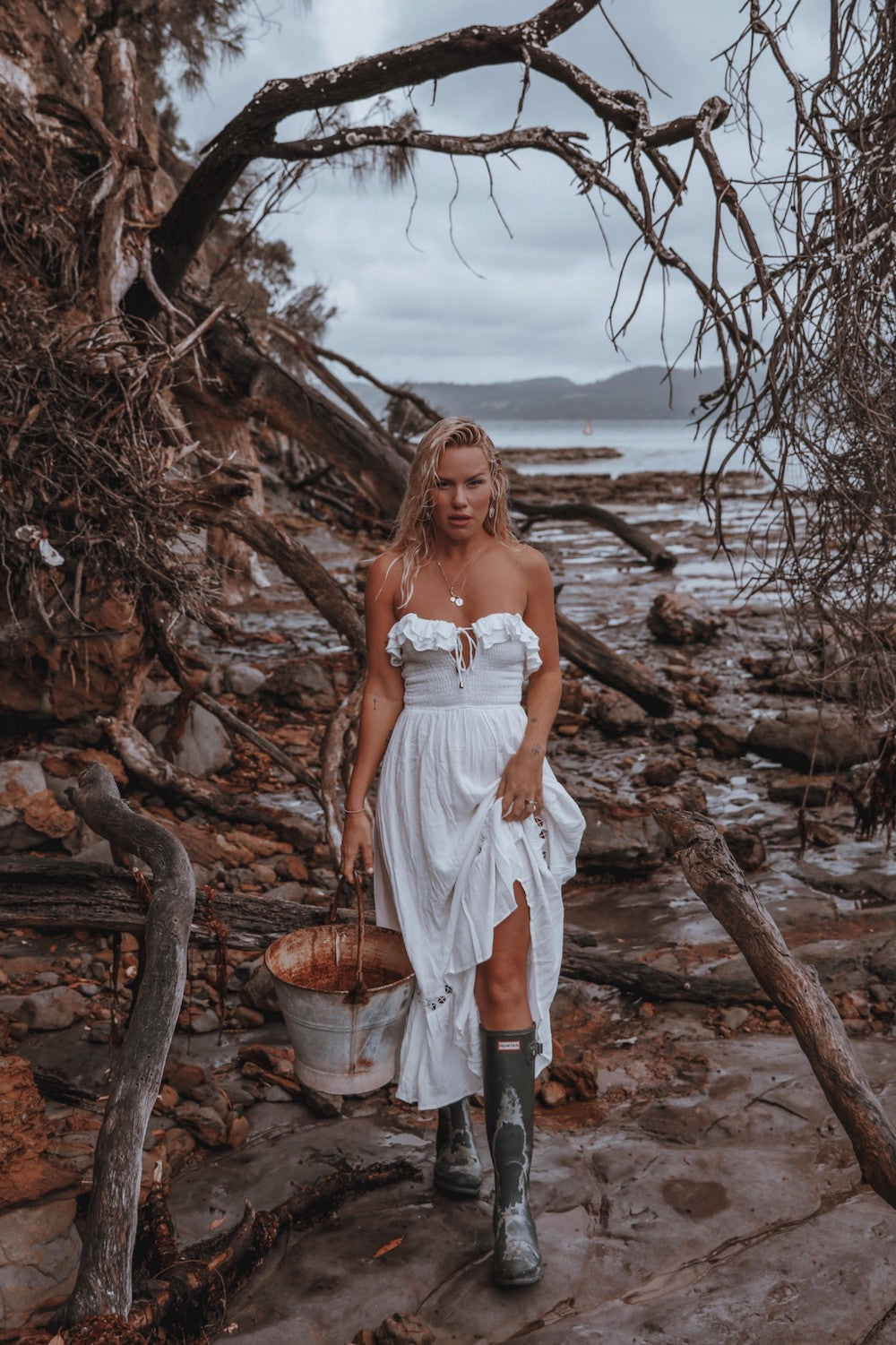 Santa Elena Midi Dress White-Seaa Fashion