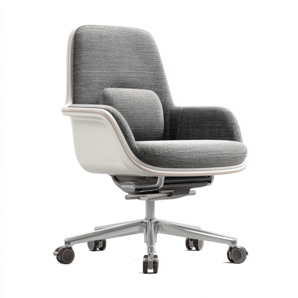 Bürostuhl - Stoff-Kunststoff-Metall - 65x67x95 cm - Grau-Weiß - Modernes Design-Shelterovae