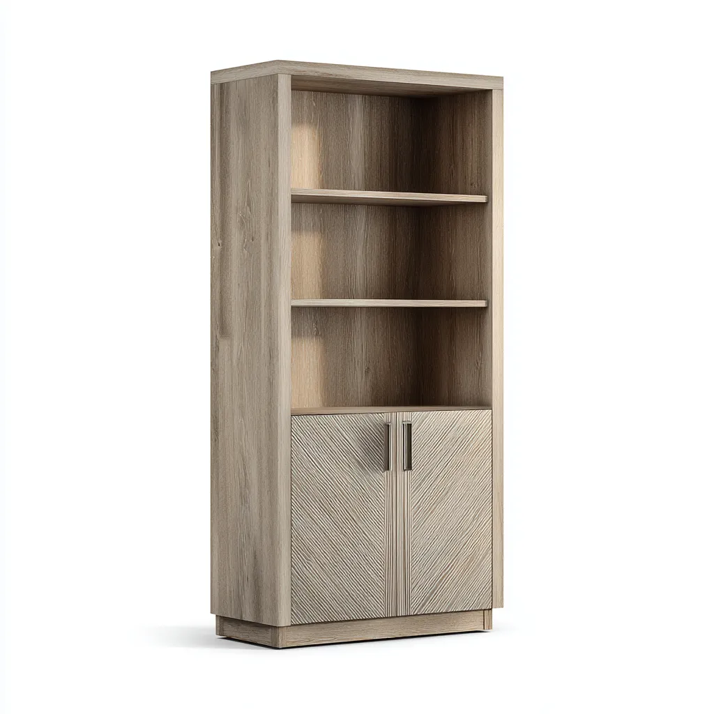 Bücherregal - Holz - 80x30x180 cm - Hellgrau - Modernes Design-Shelterovae