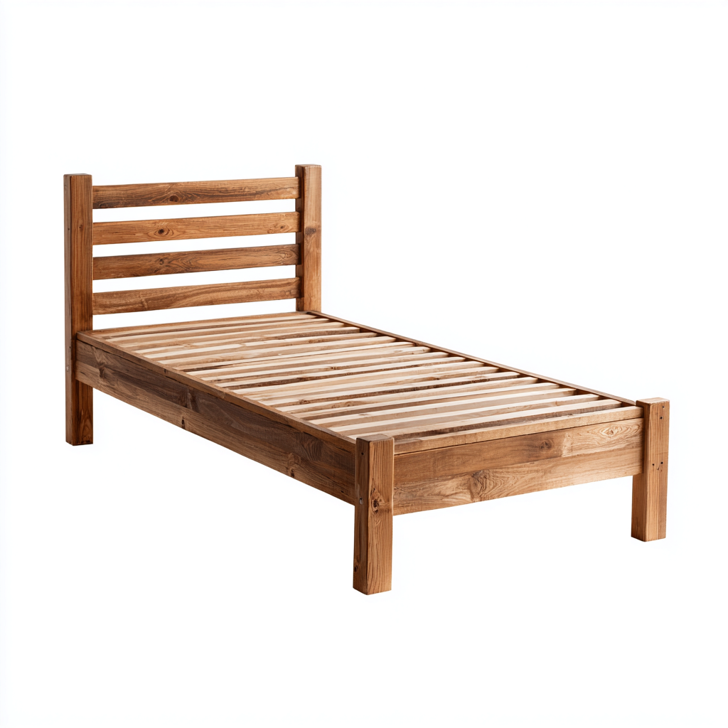 Einzelbett - Massivholz-Kiefer - 200x90x95 cm - Braun - Rustikales Design für Schlafzimmer-Shelterovae