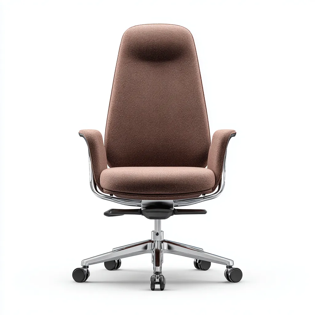 Bürostuhl - Stoff-Metall - 65x63x100 cm - Braun - Modernes ergonomisches Design-Shelterovae