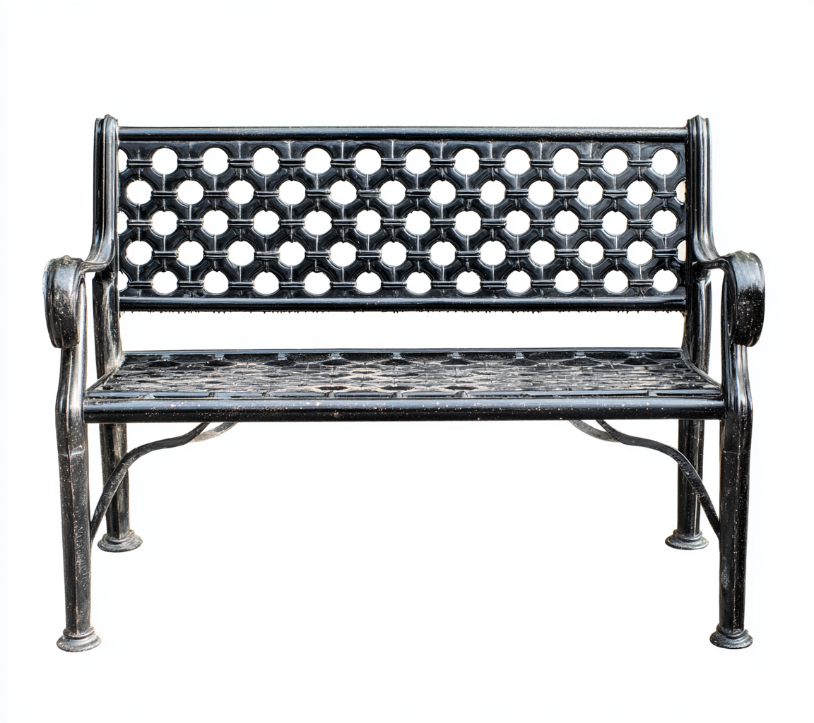 Gartenbank - Gusseisen-Stahl - 118x56x82 cm - Schwarz - Wabenmuster-Design-Shelterovae