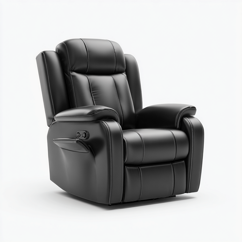 Liegesessel - Echtleder - 94x98x102 cm - Schwarz - Modernes Design mit elektrischer Relaxfunktion-Shelterovae