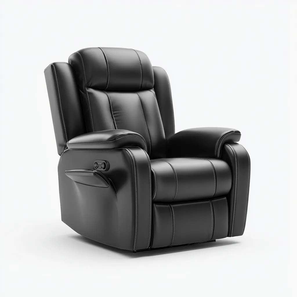 Liegesessel - Echtleder - 94x98x102 cm - Schwarz - Modernes Design mit elektrischer Relaxfunktion-Shelterovae